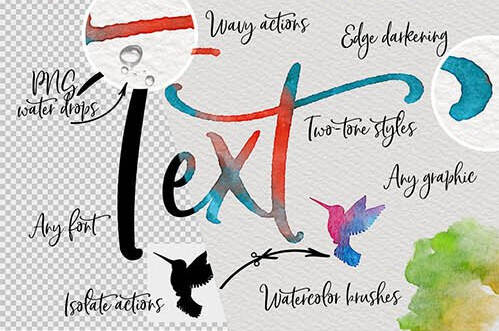 水彩素材元素-PS样式