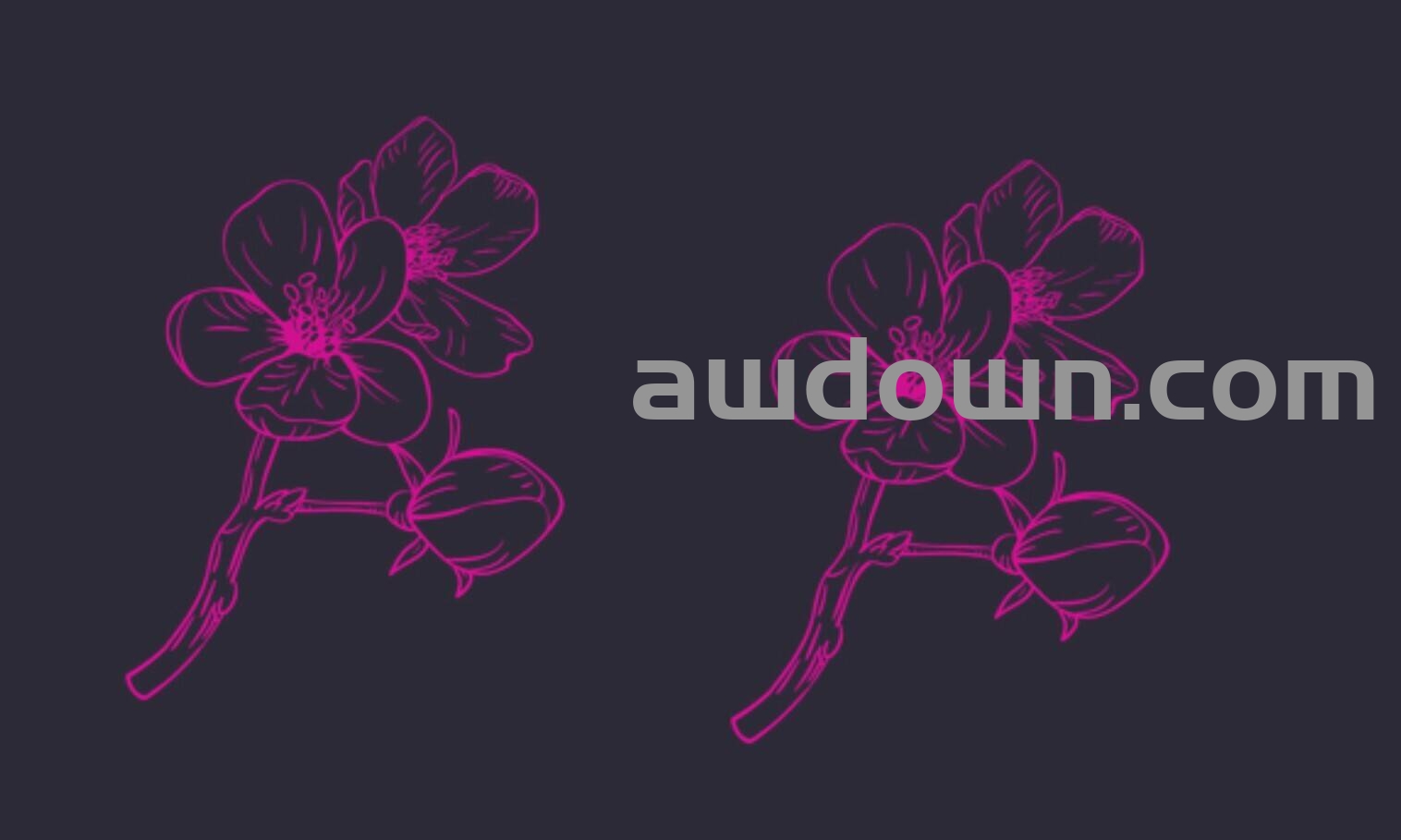 漂亮的手绘桃花-PS笔刷