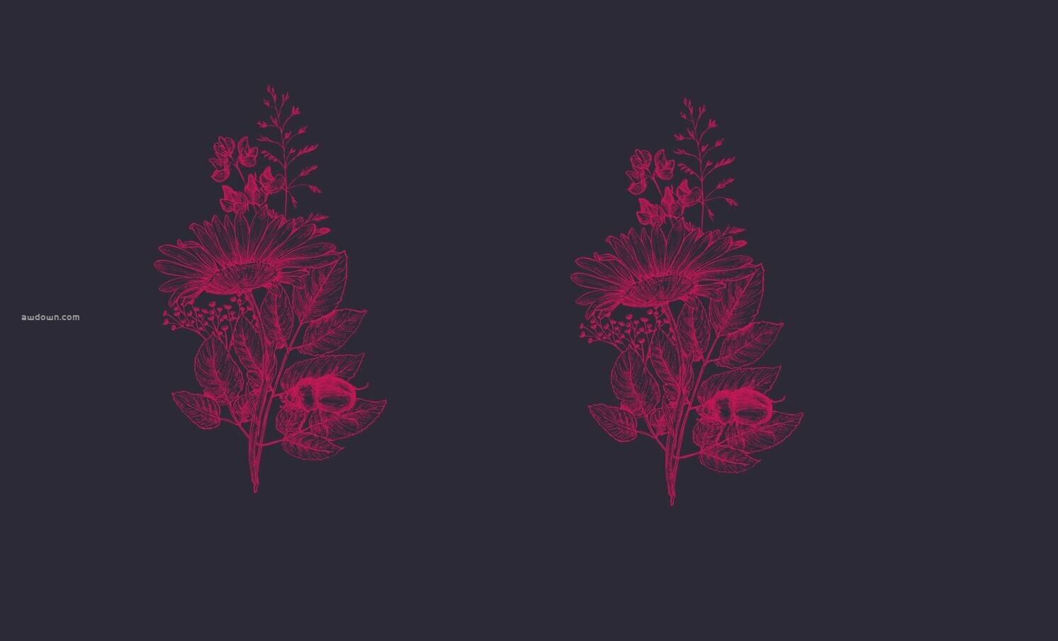 盛开的花朵印刷图案-PS笔刷