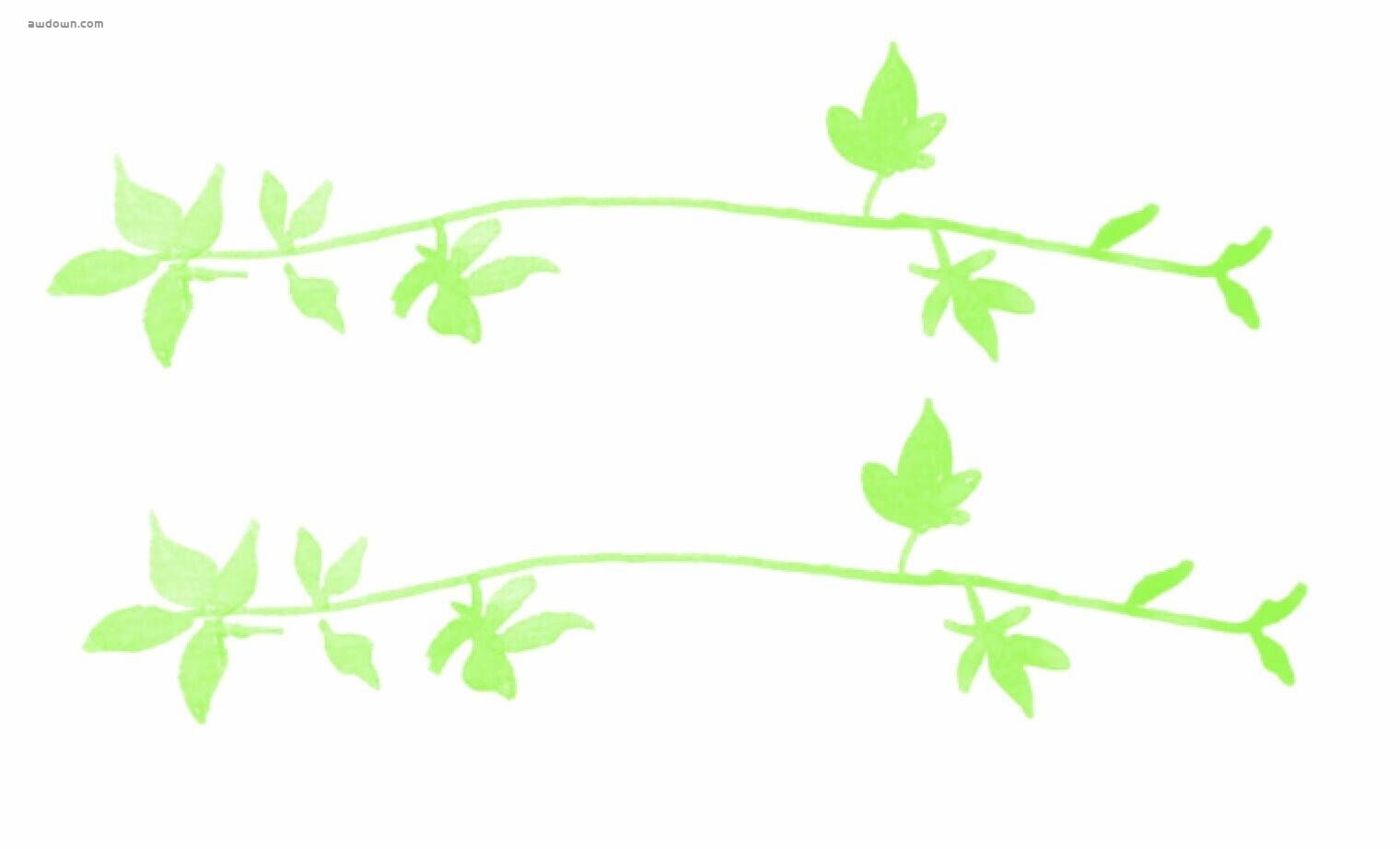 绿色卡通主题水彩效果-PS笔刷