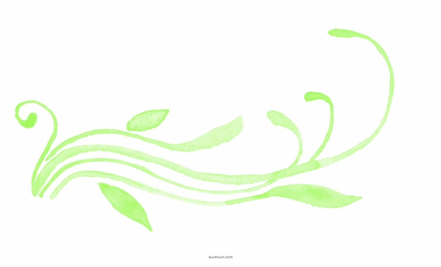 绿色卡通主题水彩效果-PS笔刷