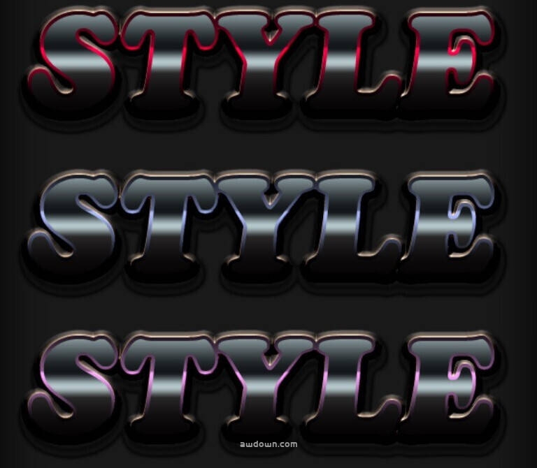 酷炫立体描边字体-PS样式