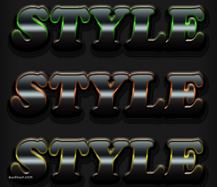 酷炫立体描边字体-PS样式