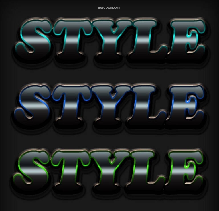 酷炫立体描边字体-PS样式