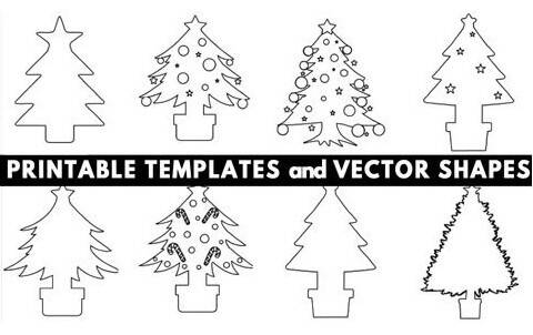 10种圣诞树模板PS形状