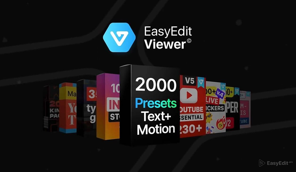 Presets Pro(修复版AE脚本-2000种图层LOGO物体运动文字标题淡入淡出动画预设)