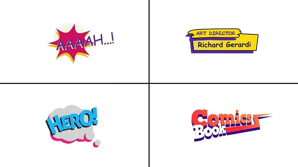 Comic Titles(PR脚本综艺动漫卡通花字标题动画)