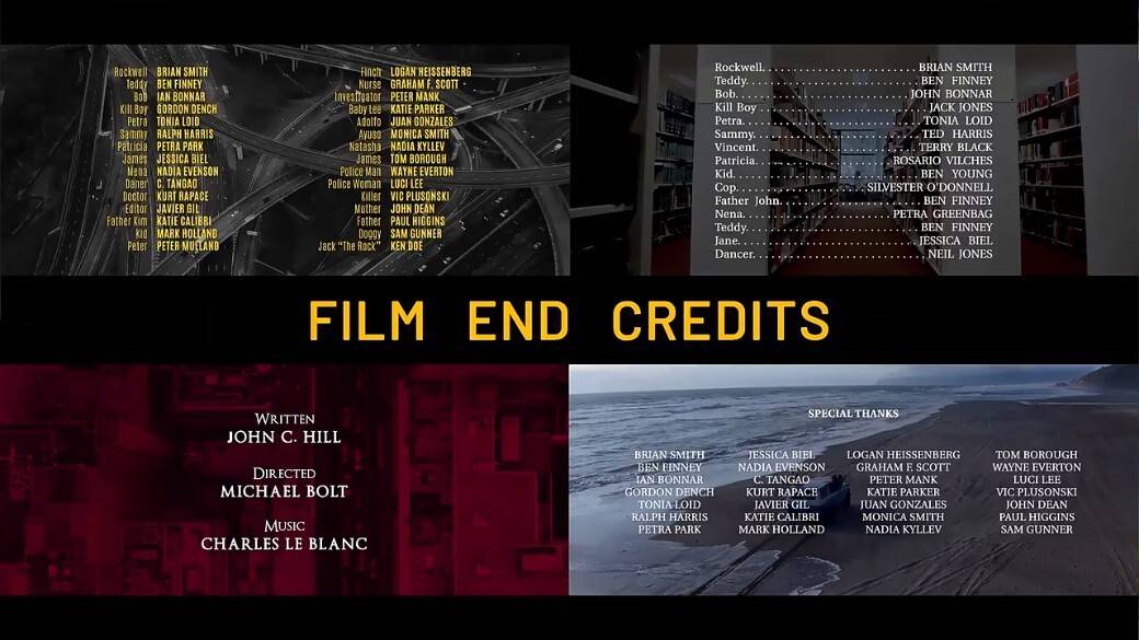 Film End Credits(83个电影片头片尾滚动文字动画)
