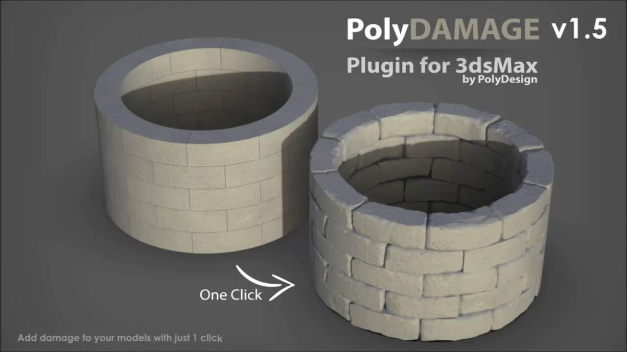 PolyDamage(3Dmax模型破损添加细节纹理雕刻插件) V1.5.2