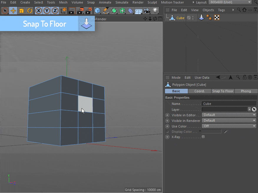 Snap To Floor(C4D地面吸附对齐插件)