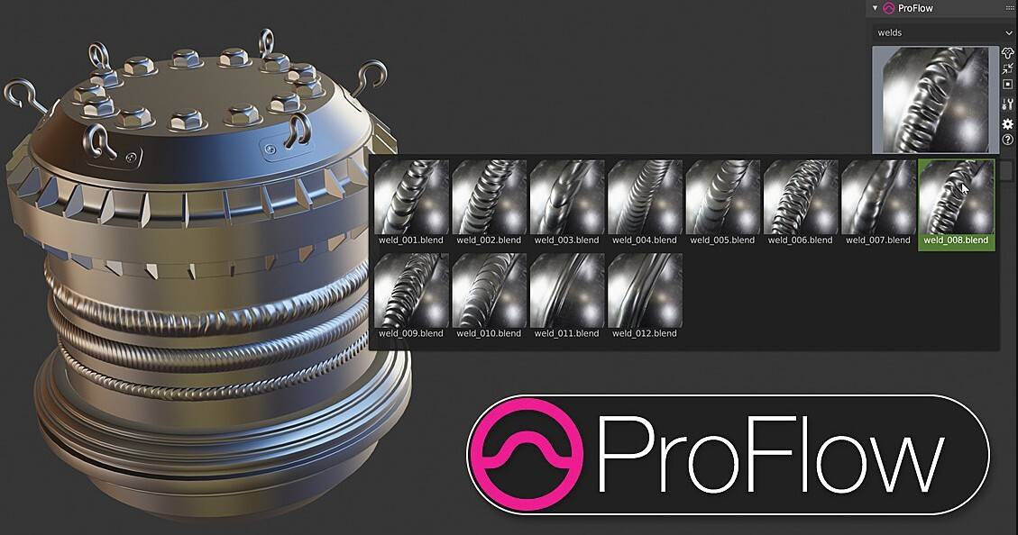 ProFlow(Blender插件-表面浮雕超强资产建模工具) V0.07