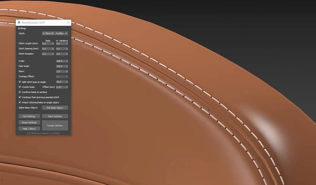 StitchGenerator (3Dmax样条线绘制针线缝合效果) v1.0 英文版